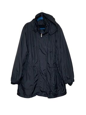 Pennington Black Nylon Hooded Coat Detachable Fleece Lining Sz 4X Windbreaker